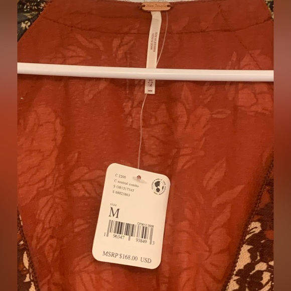 NWT free people tilda wrap dress in neutral combo Medium - Picture 9 of 10